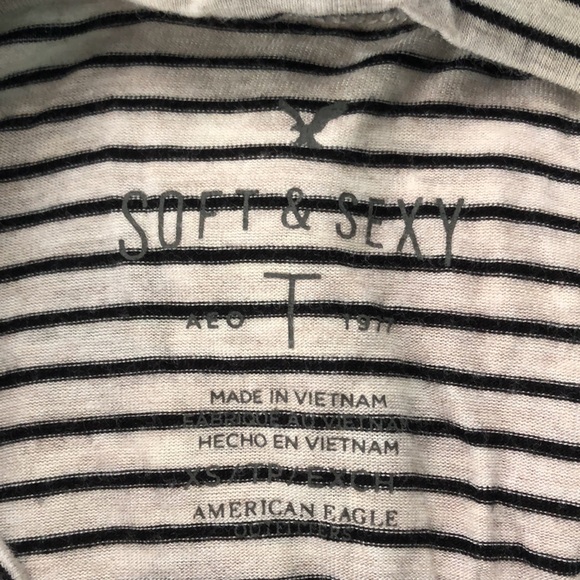 AE Super Soft Striped Mock-neck Top (size XS) - Picture 3 of 3